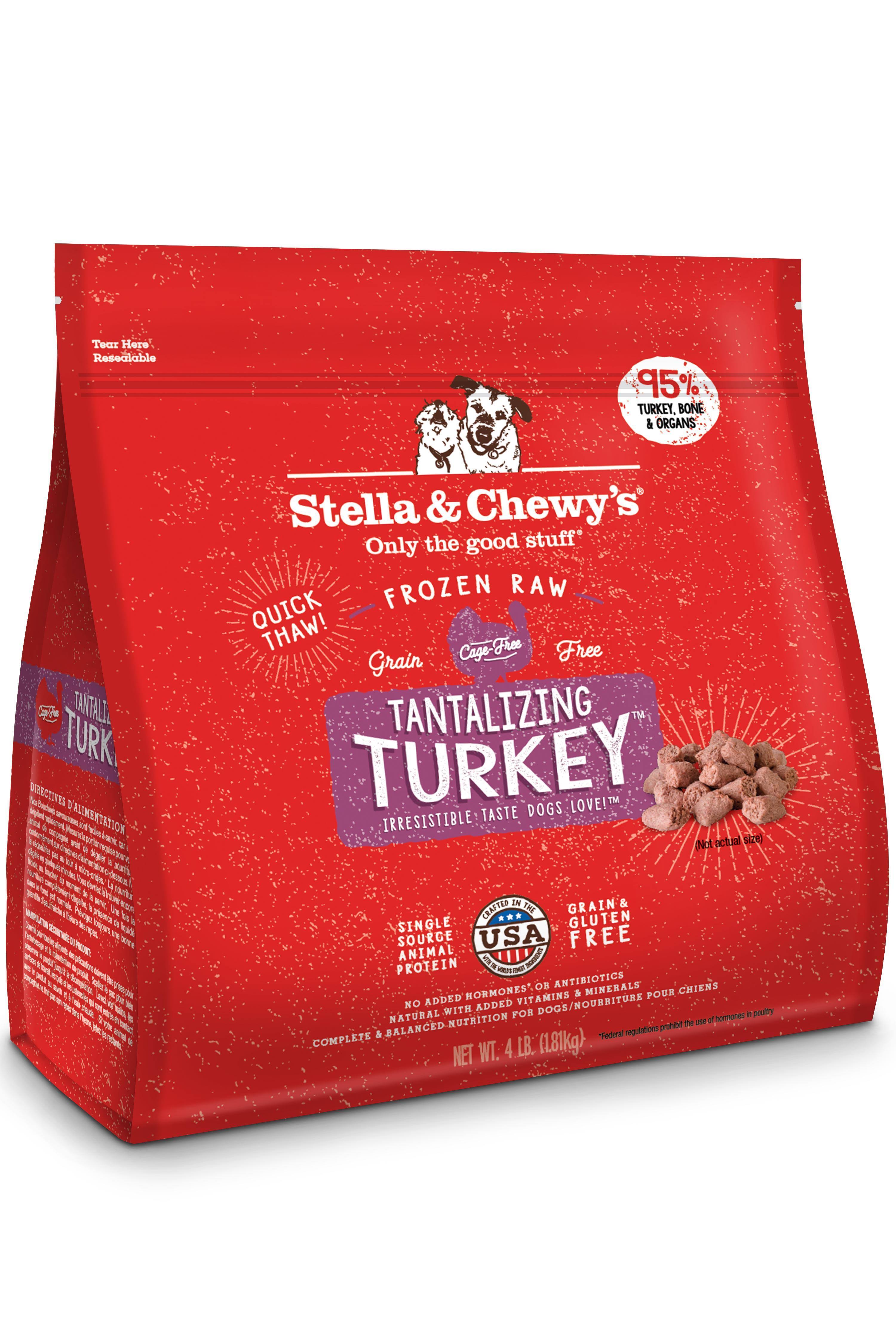 Stella & Chewy's Dog Frozen Raw Food Dinner Morsels Tantalizing Turkey 4lb