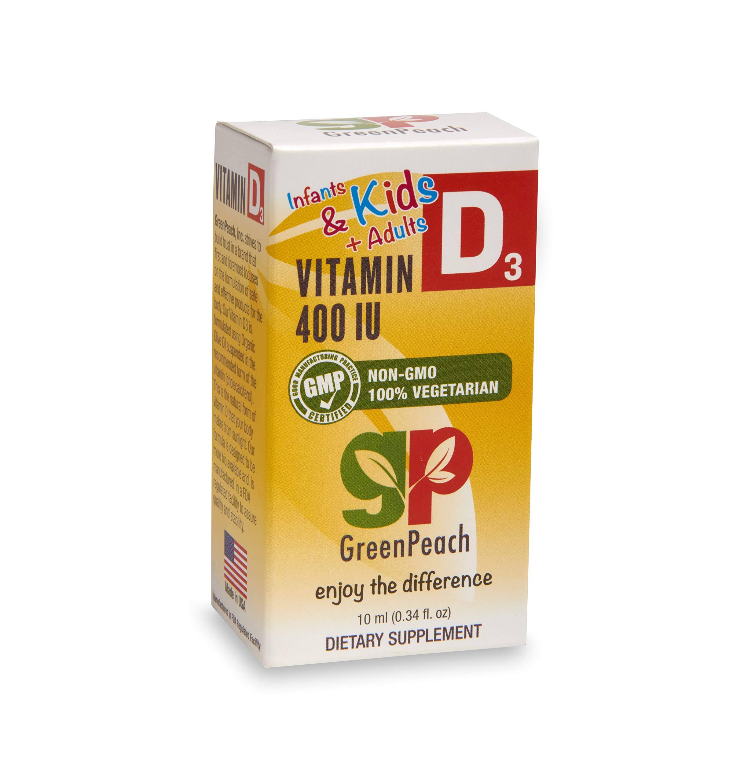 GreenPeach Vitamin D Drops for Kids Vital 400IU Liquid Vitamin D3 for