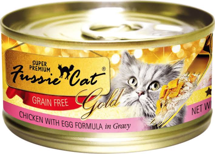 Fussie Cat Super Premium Grain Free Chicken with Egg in Gravy Canned Cat Food - 2.82 oz, Case of 24