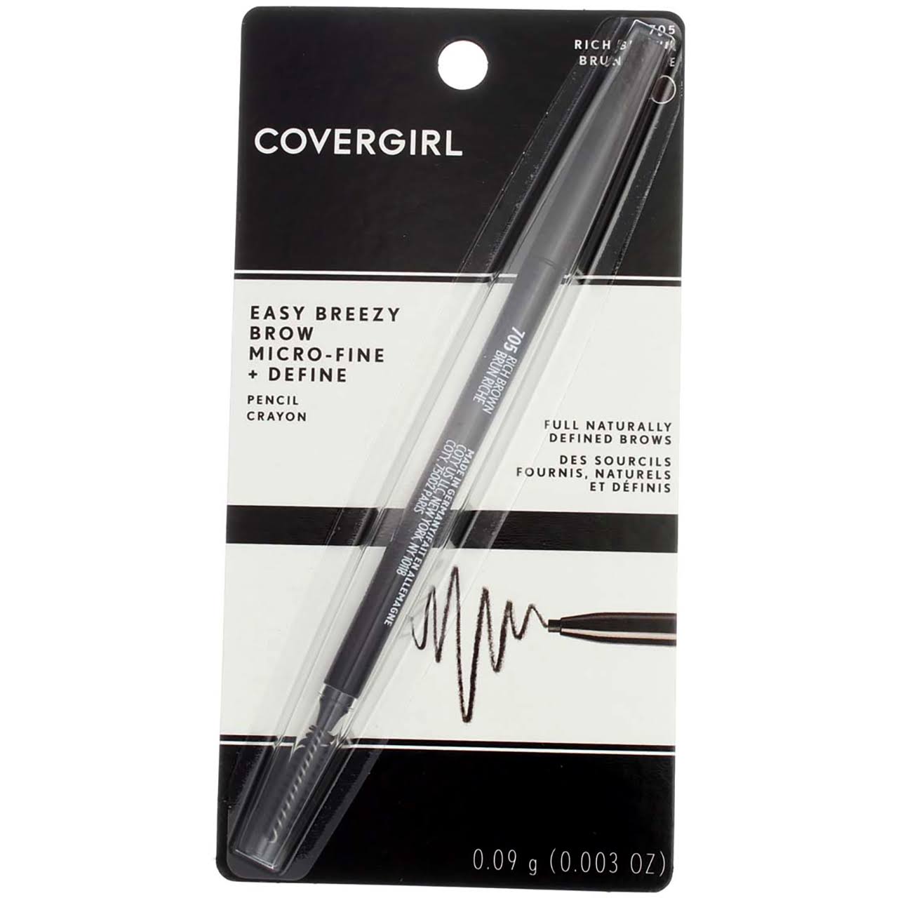 Covergirl Easy Breezy Brow Micro-fine & Define Pencil - Rich Brown, 0.09g