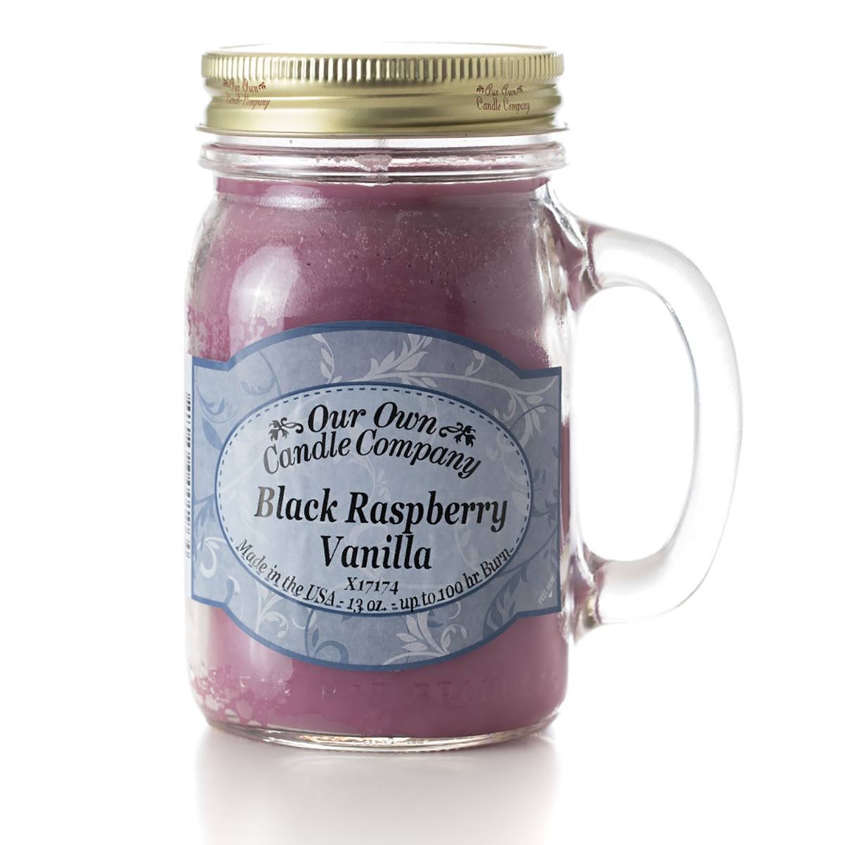 Black Raspberry Vanilla Glass Mason Jar Candle - 13oz