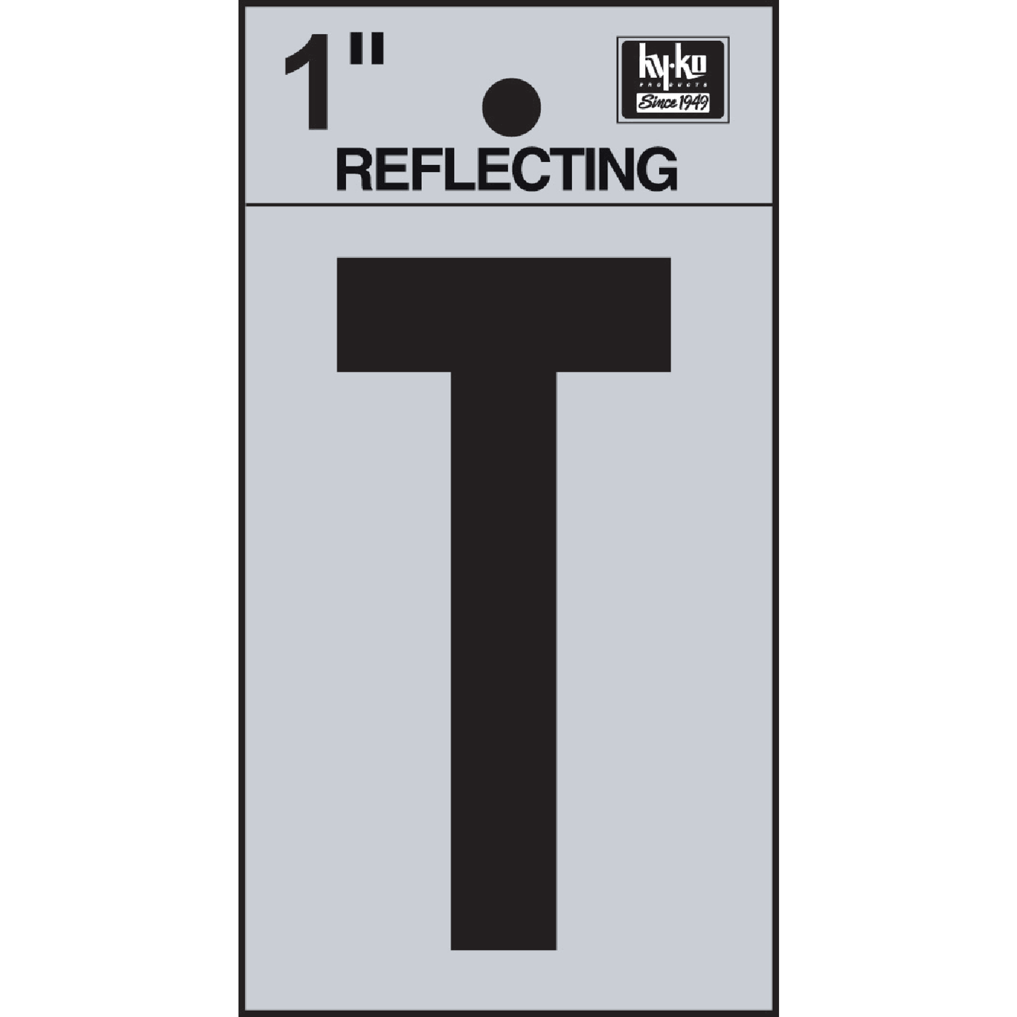 Hy-Ko Products Self-Adhesive Black Reflective Vinyl Letter T - 1in