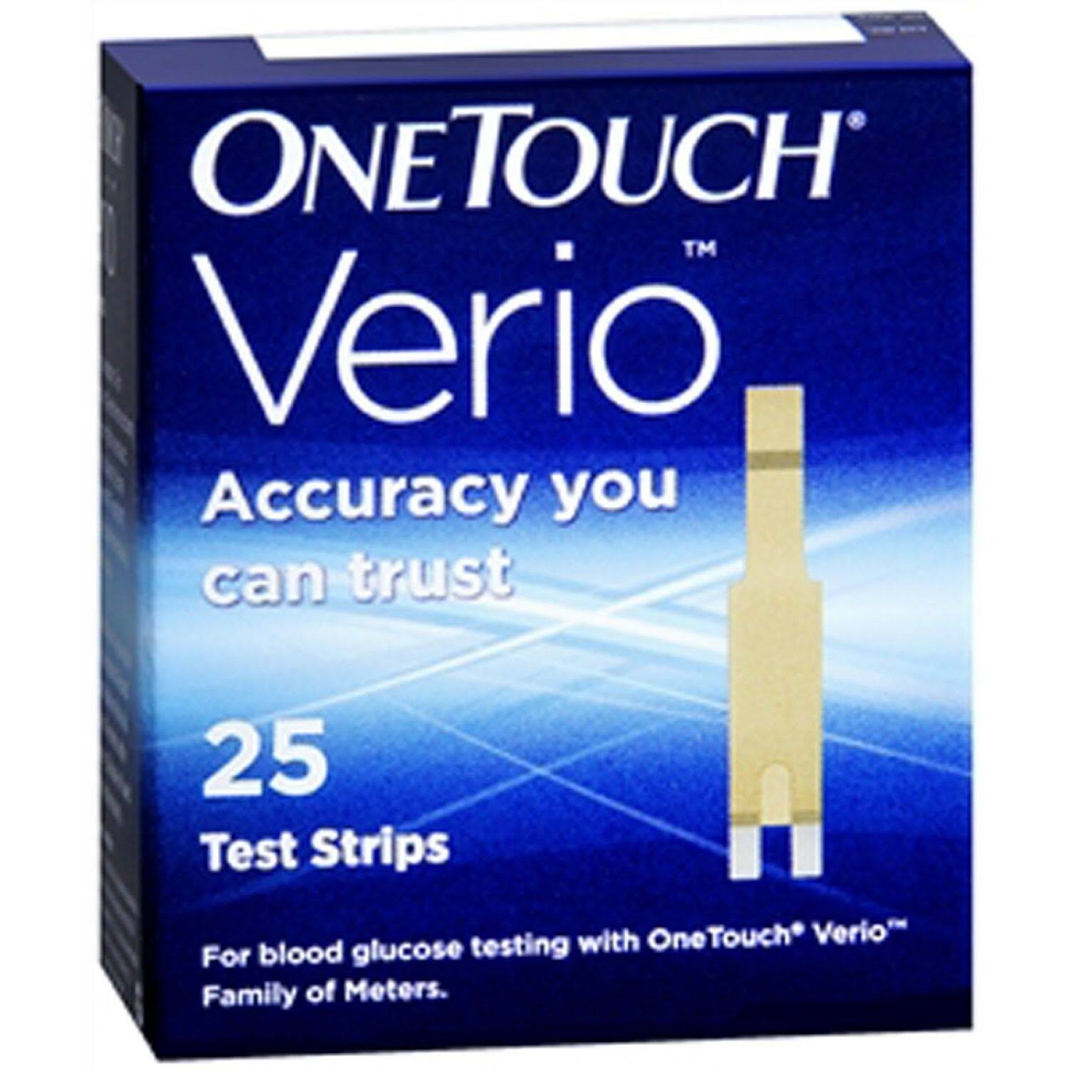 One Touch Verio Blood Glucose Test Strips - 25pk