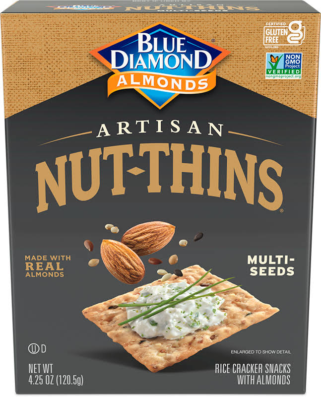 Blue Diamond Almonds Artisan Nut-Thins Multi-Seeds Cracker Snacks - 120.5g