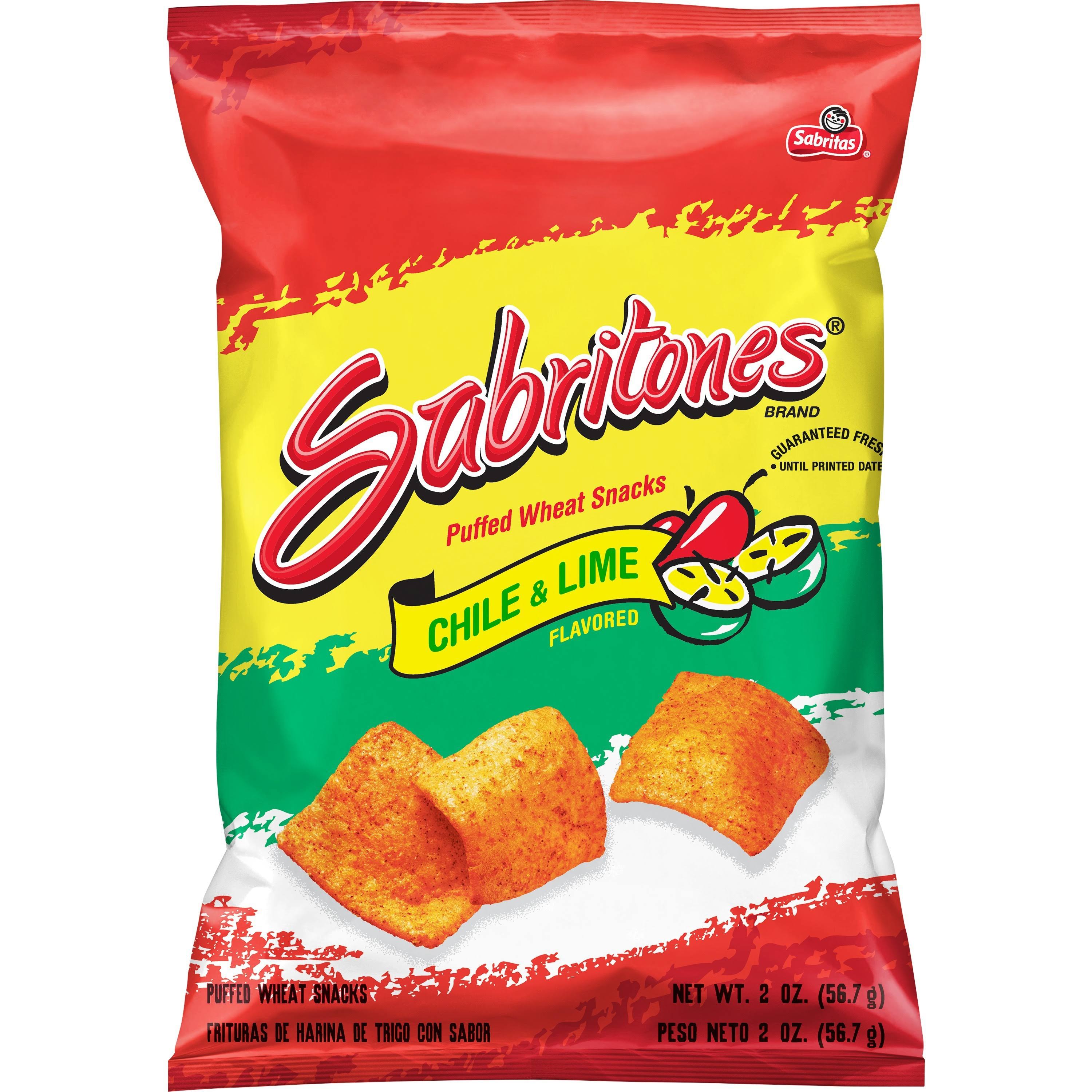 Sabritones Puffed Wheat Snacks, Chile & Lime Flavored - 2 oz