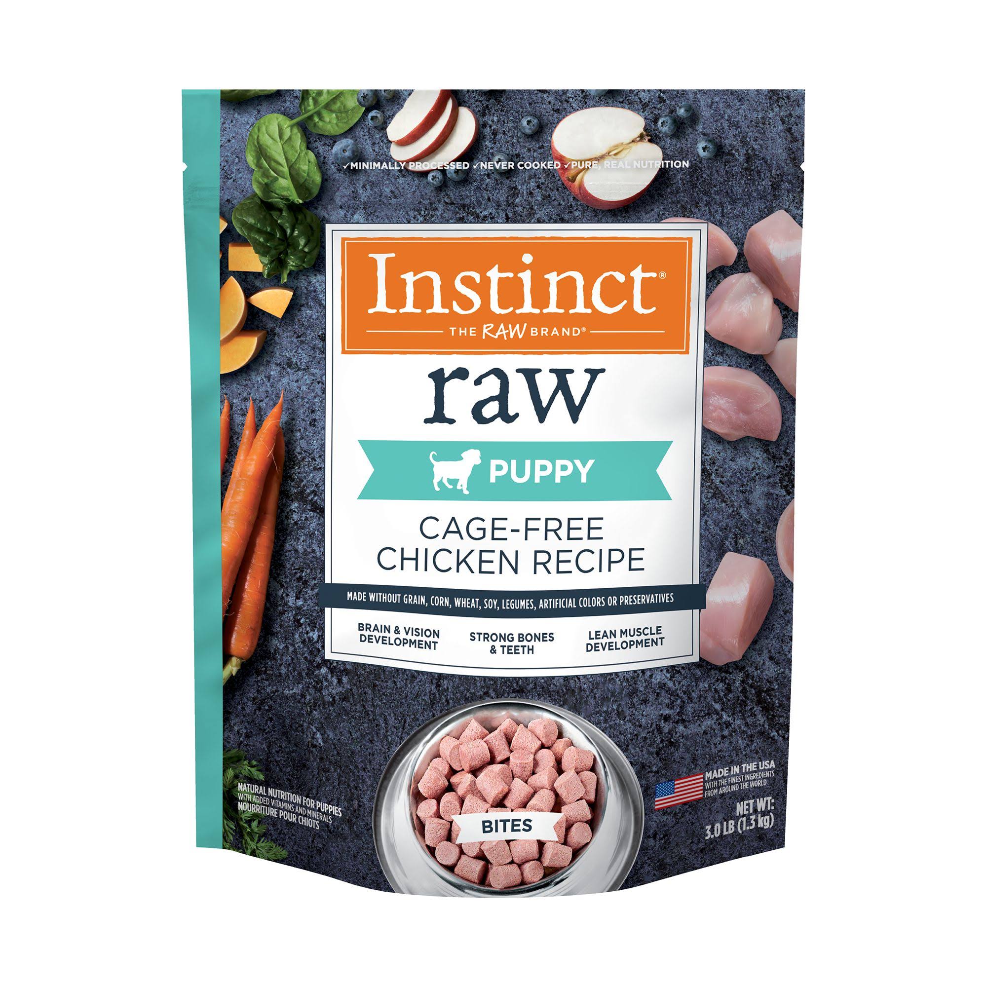 Instinct Frozen Raw Bites Grain-Free Cage-Free Chicken Recipe Puppy Food, 3 lbs.