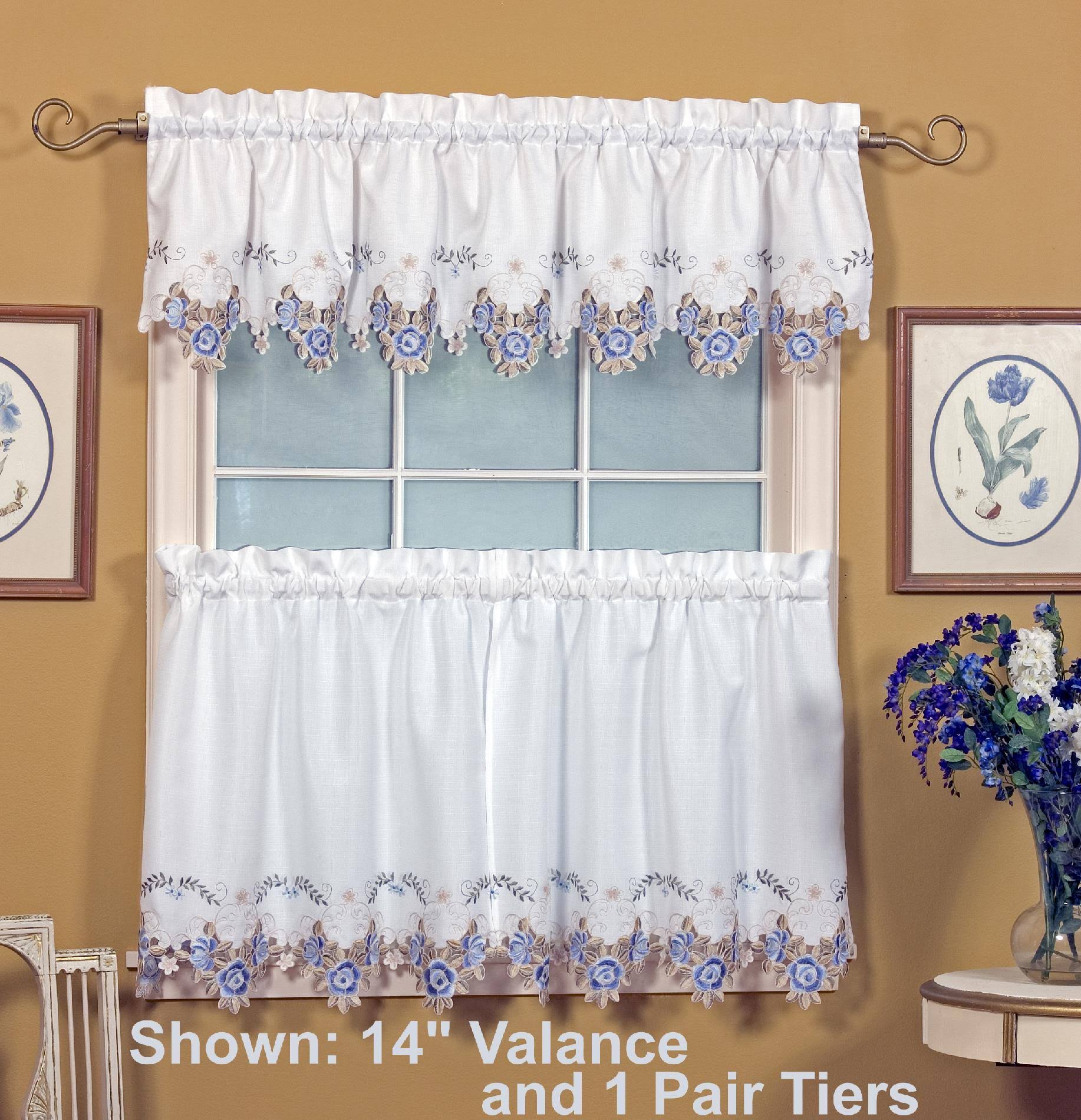 Today's Curtain Verona Reverse Embroidery Tailored Valance - Ecru/Antique