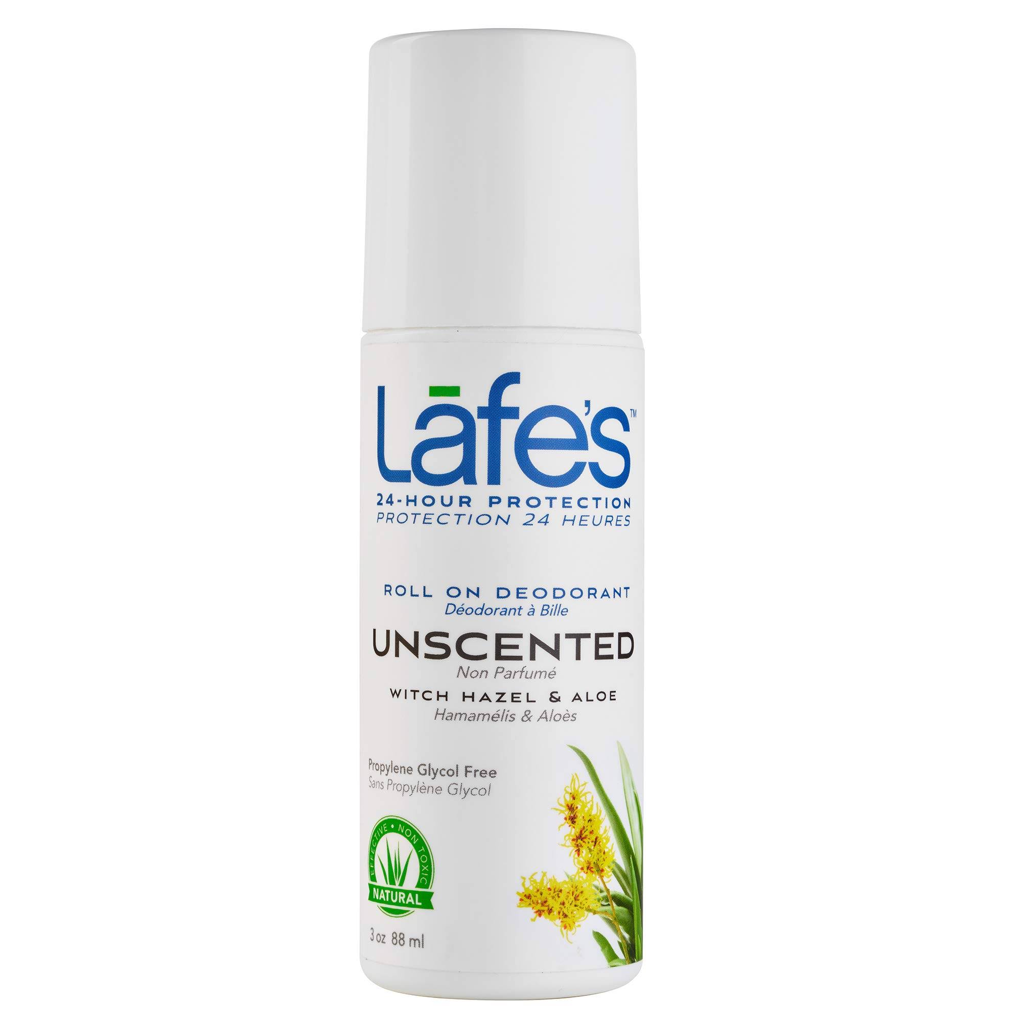 Lafes Natural Roll On Deodorant - Unscented, 89ml