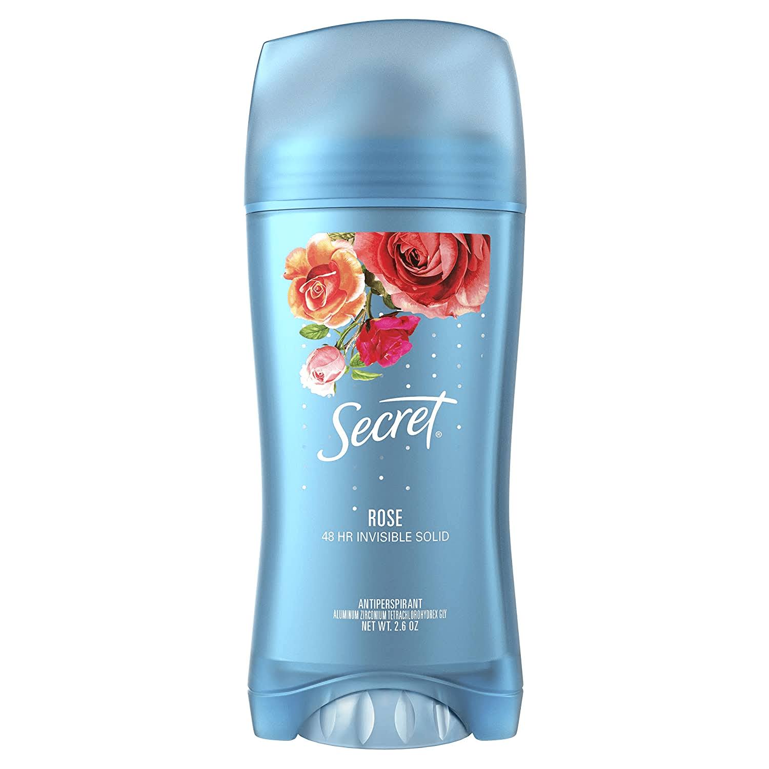 Secret Invisible Solid Antiperspirant and Deodorant, Rose Scent - 45 g