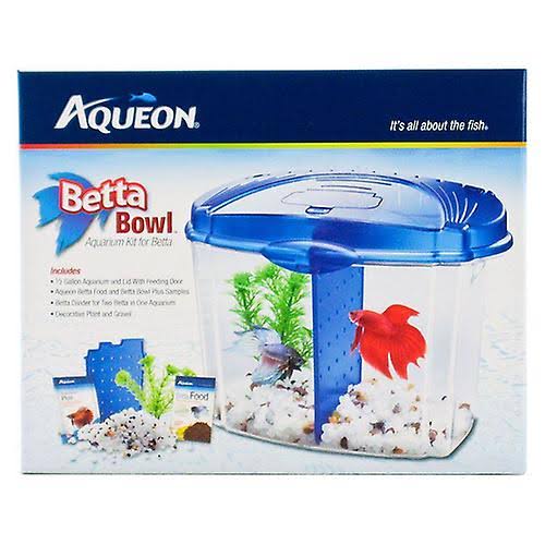 Aqueon Betta Bowl Aquarium Kit - Blue