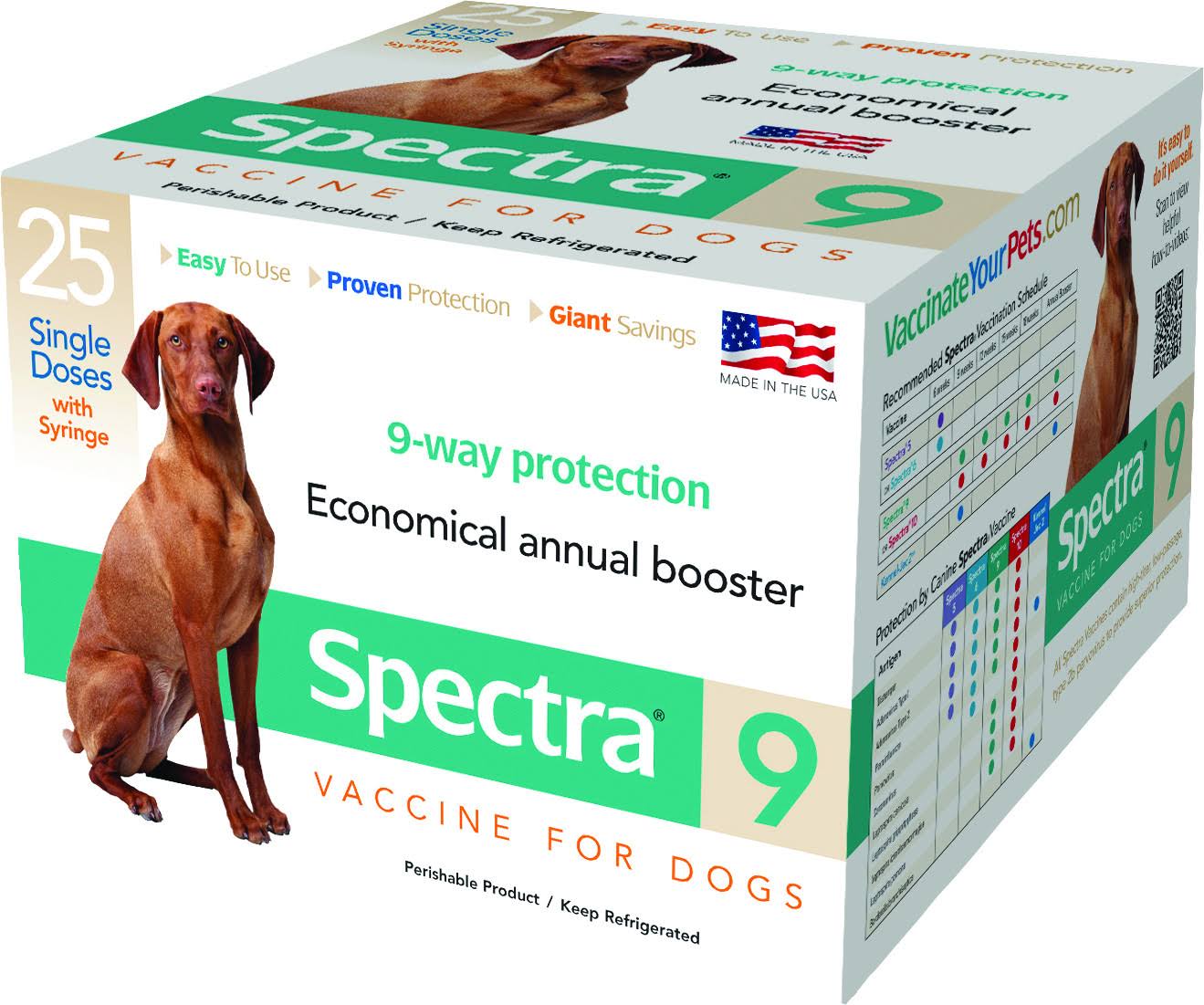Spectra 9 Dog Vaccine with Syringe - 25 Single Doses