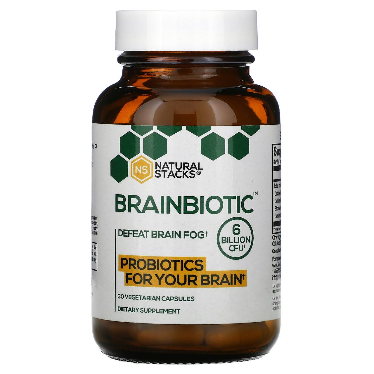 Natural Stacks Brainbiotic 6 Billion CFU 30 Vegetarian Capsules