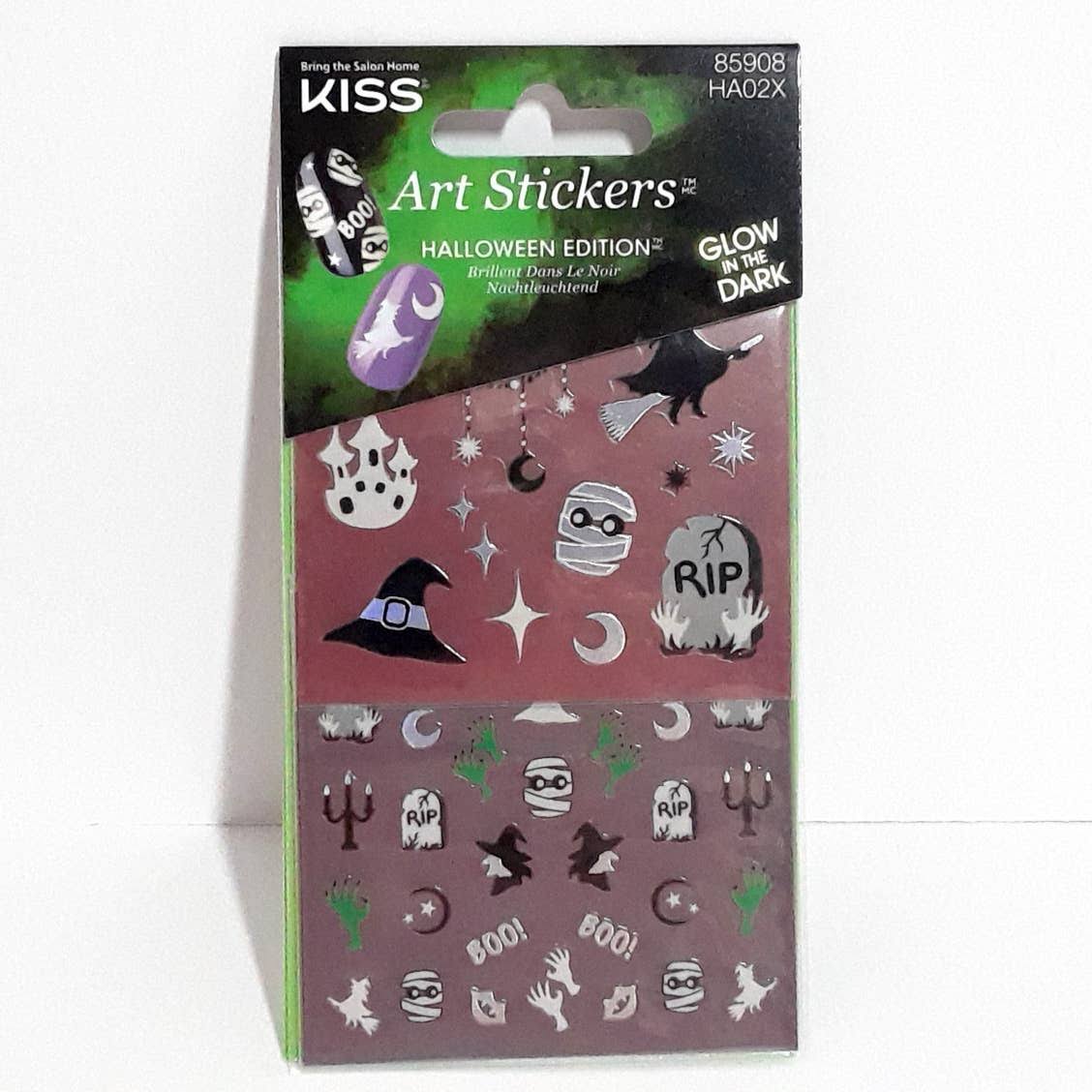 Kiss Makeup | Kiss Halloween Nail Art Stickers Zombie Mummy Witch Glow in Dark - New US Seller | Color: Black/White | Size: Os | Designbettie's Closet