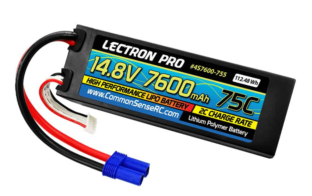 14.8V 7600mAh 75C Hard Case Lipo Battery with EC5 Connector