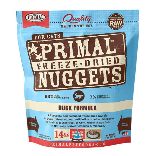 Primal Raw Freeze-Dried Nuggets Duck Formula Cat Food, 5.5-oz