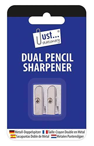 Dual Metal Pencil Sharpener - Double Hole, Silver