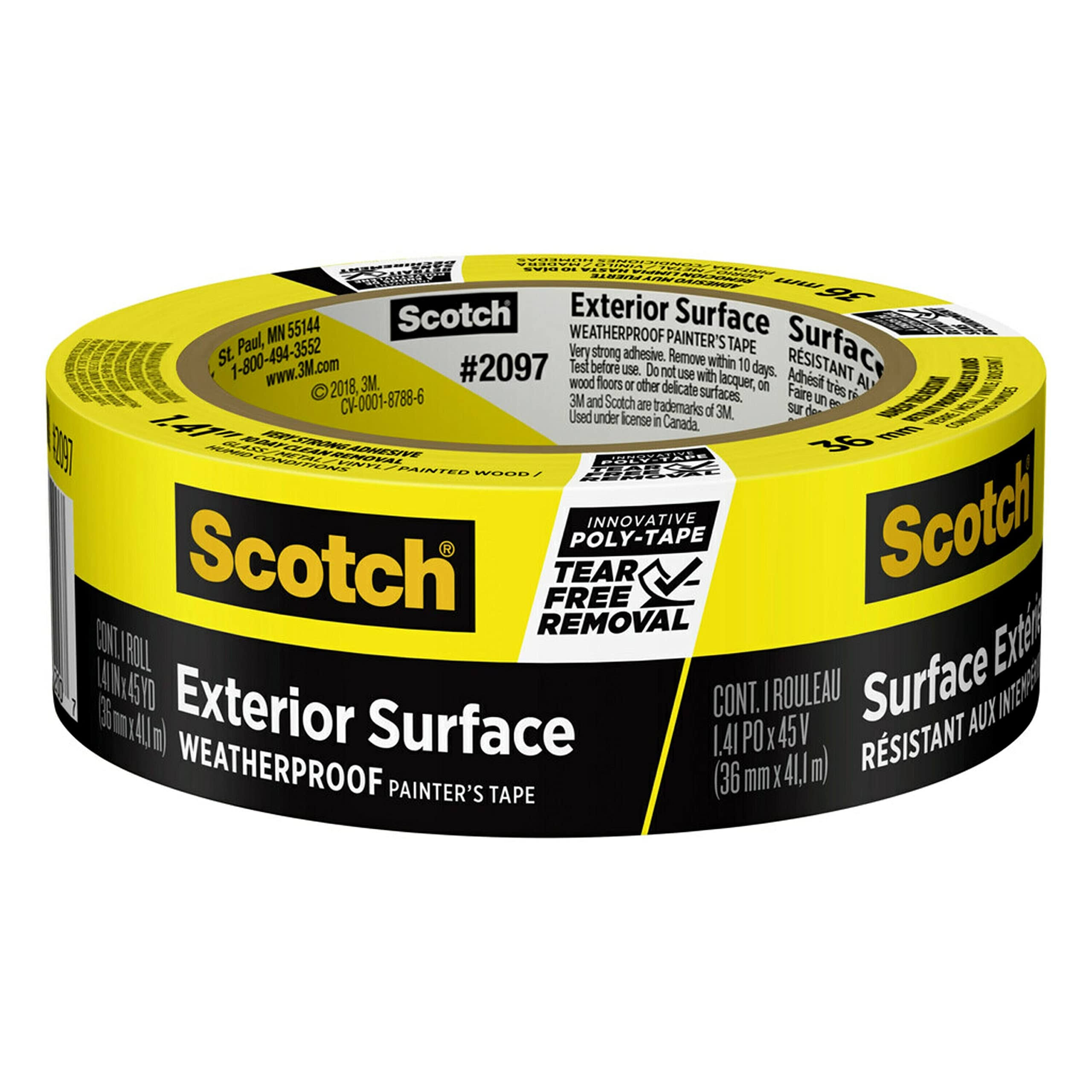 3M ScotchBlue Exterior Surfaces Painters Tape - 1.41" x 45yd