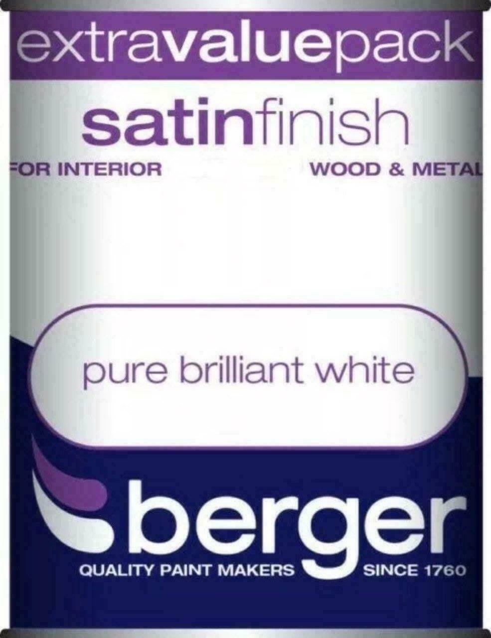 Berger - Satin Sheen 1.25L Pure Brilliant White