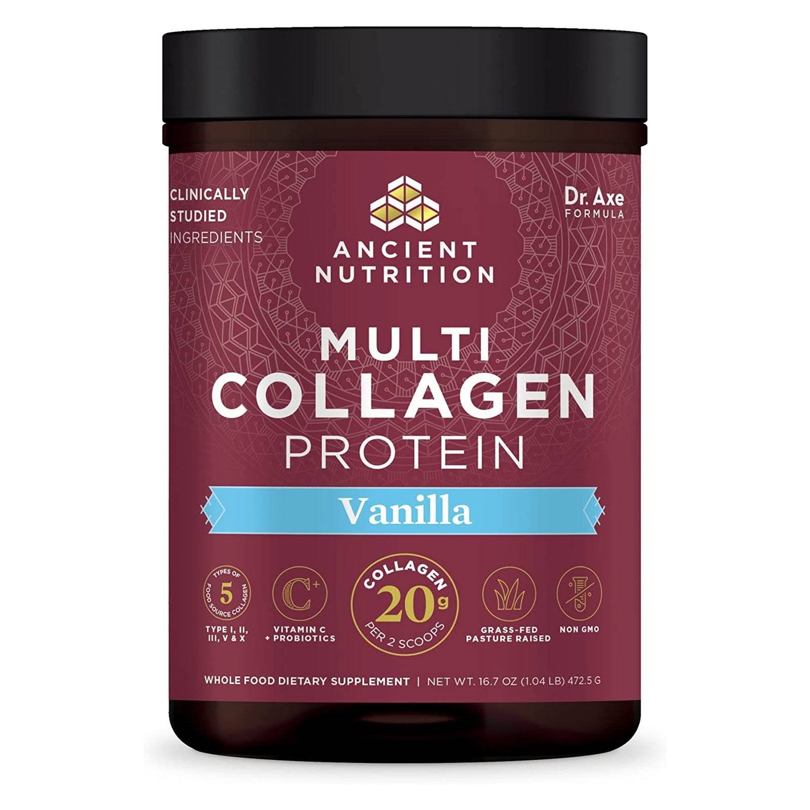 Ancient Nutrition - Multi Collagen Protein Powder Vanilla - 16.7 oz.