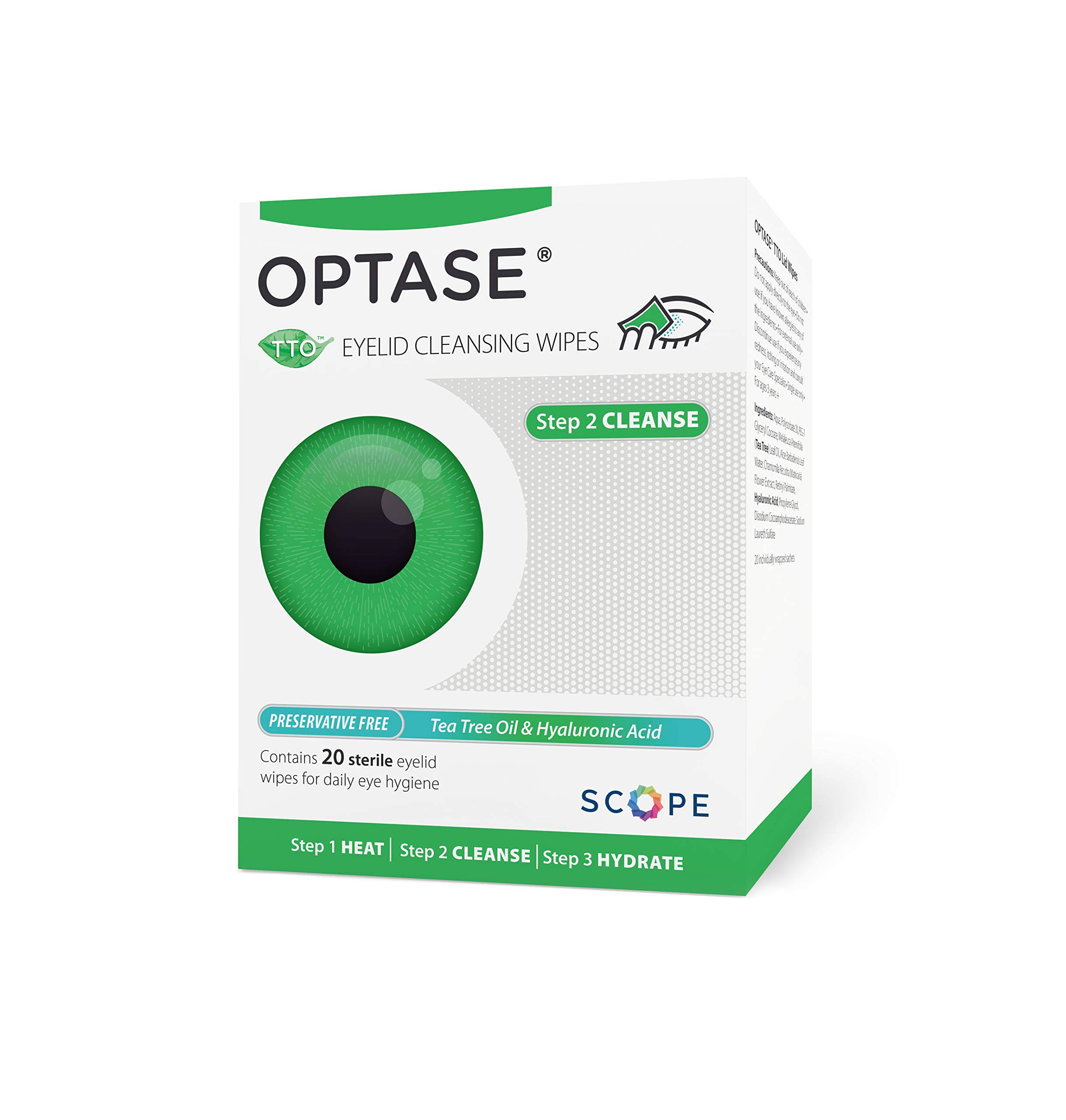 Optase Tee Tree Oil Lid Wipes - 20 Wipes