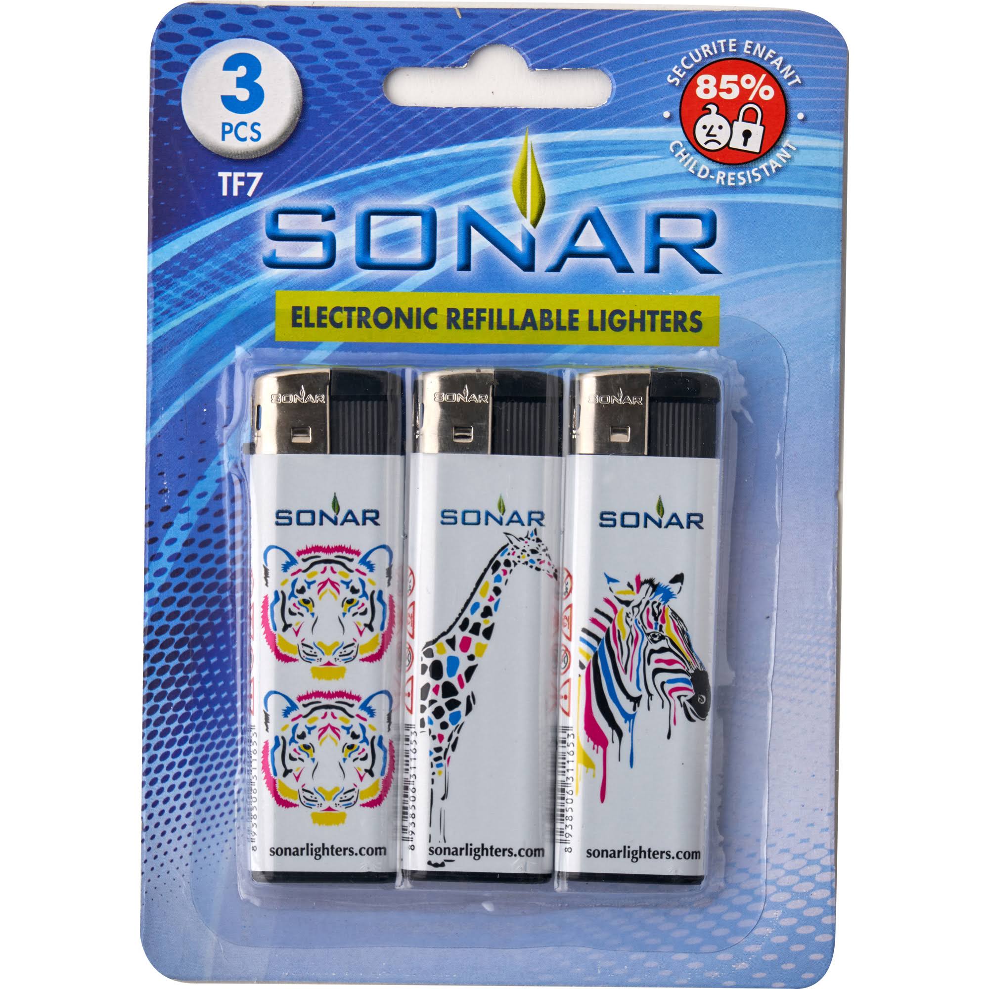 Sonar Electronic Refillable Lighter - 12pk