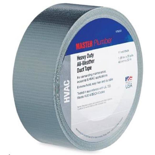 Master Plumber Heavy-Duty HVAC Duct Tape - Silver, 1.89in x 35yd