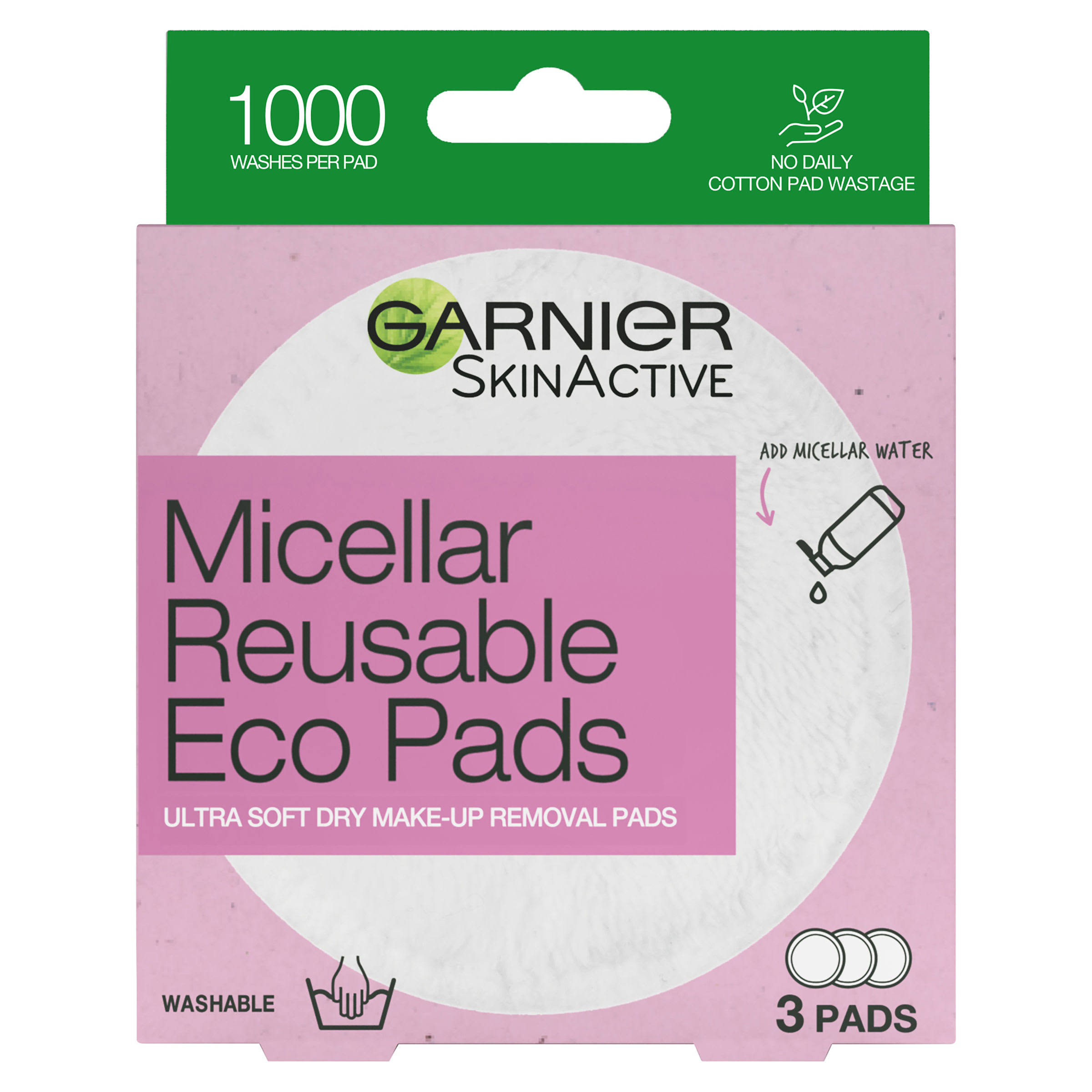 Garnier Micellar Reusable Make Up Remover Eco Pads (3)