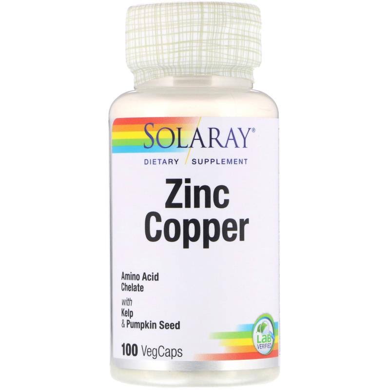 Solaray Zinc Copper - 100 Capsules, 50mg
