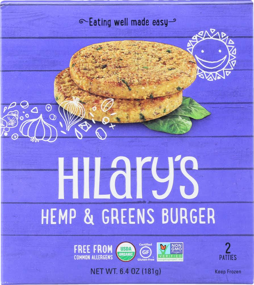 Hilarys Eat Well: Hemp & Greens Veggie Burger, 6.4 Oz