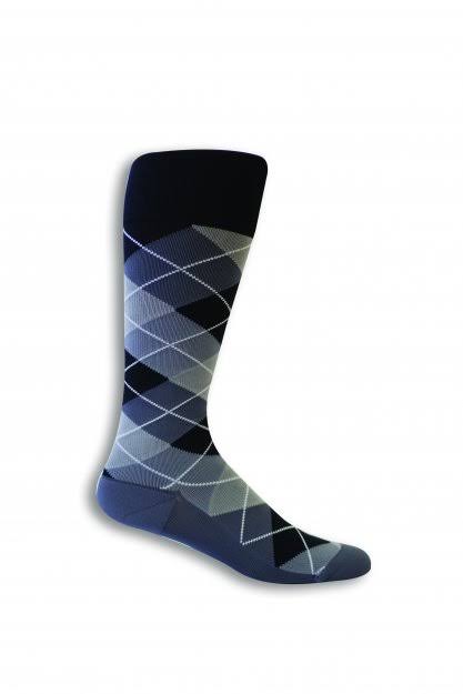 Compression Socks Men Medical - Black/Grey - Argyle Size: Md-Rcm Strength:20-30 Mmhg