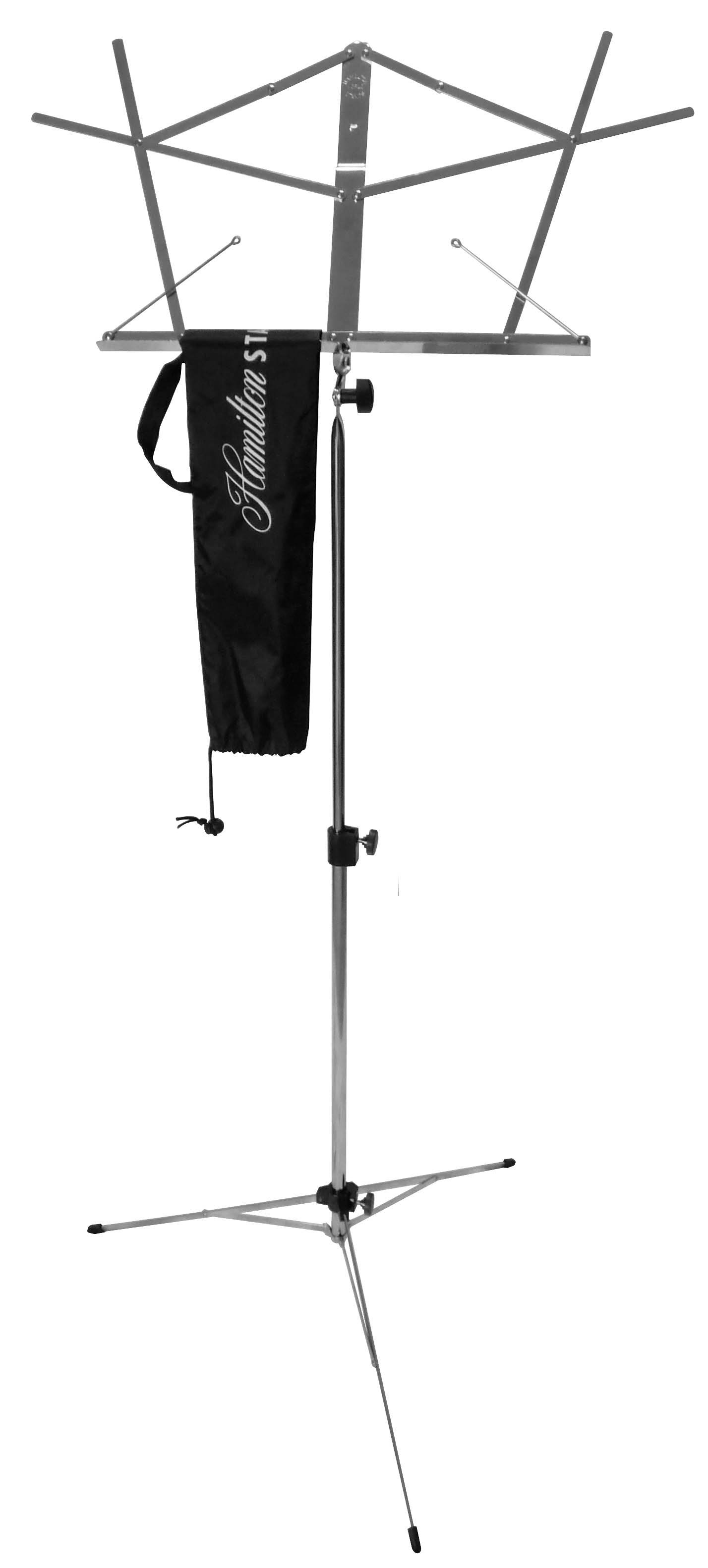 Hamilton Stands Deluxe Folding Sheet Music Stand - Nickel Finish