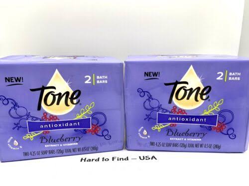 Tone Antioxidant Blueberry Soap 4 Bath Bars 4.25 oz Each New Sealed