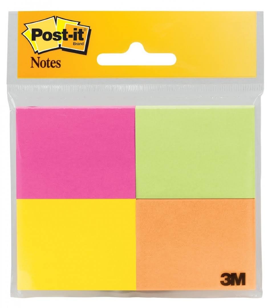 Post-it Notes - Electric Glow Collection, 4 Pads, 1.5" x 2"