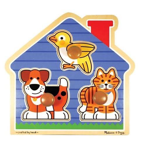 Melissa & Doug Deluxe Wooden House Pets Jumbo Knob Puzzle