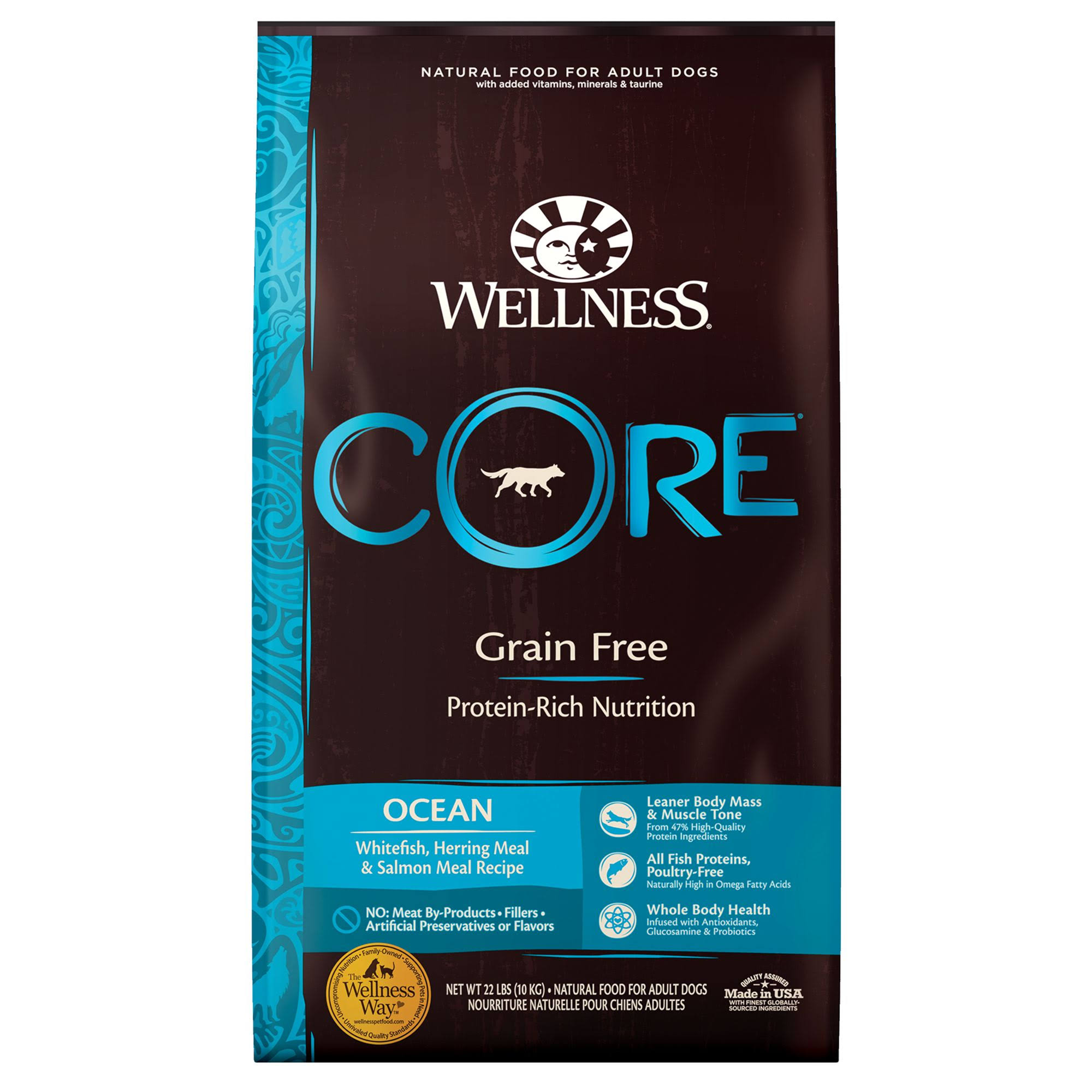 Wellness Core Natural Grain Free Dry Dog Food - Ocean Recipe, 22 Lbs