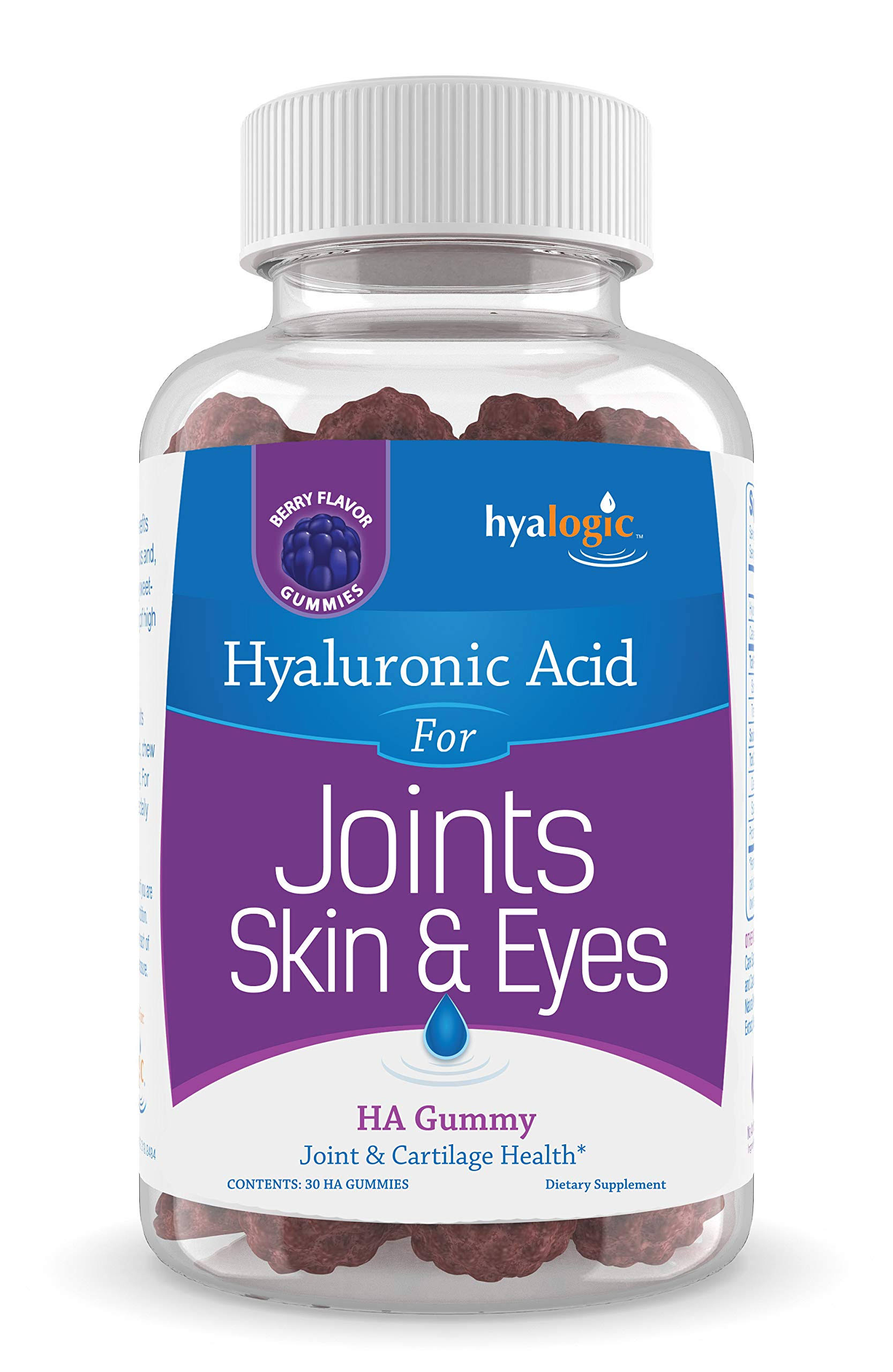 Hyalogic Hyaluronic Acid for Joints, Skin & Eyes, Berry Flavor - 30