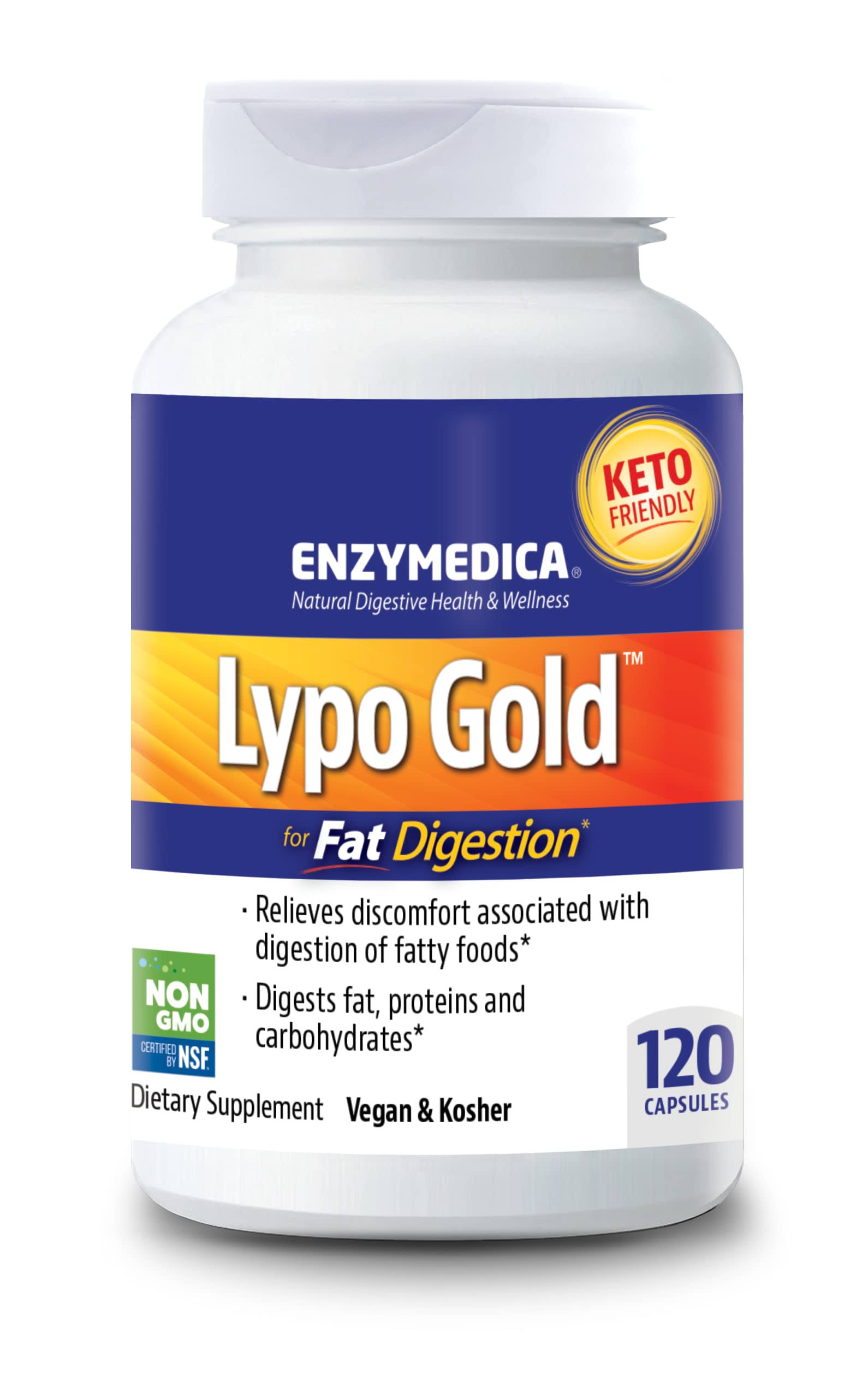 Enzymedica Lypo Gold Fat Digestion Supplement - 120 Capsules