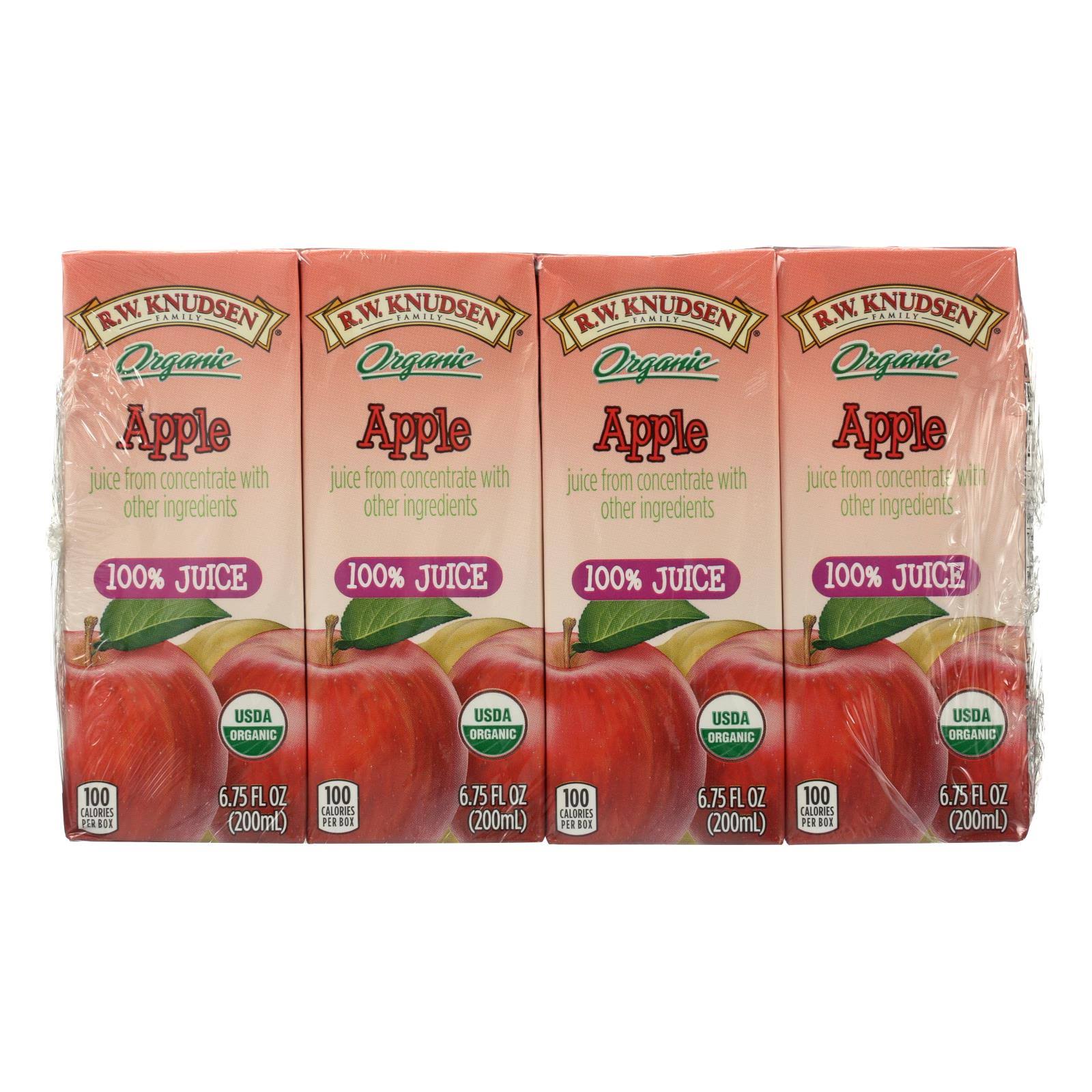 RW Knudsen Organic 100% Juice, Apple - 4 pack, 6.75 fl oz boxes