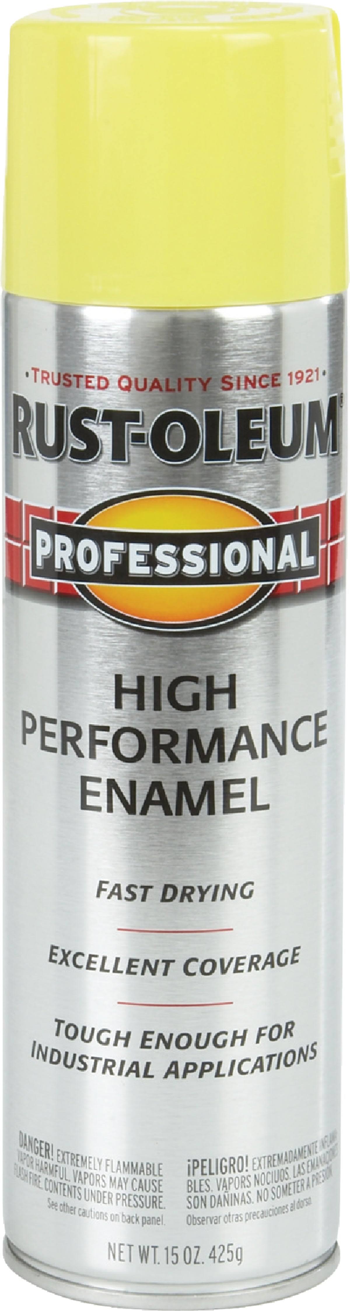 Rust-Oleum 7543838 Professional High Performance Enamel Spray Paint - Safety Yellow, 15oz