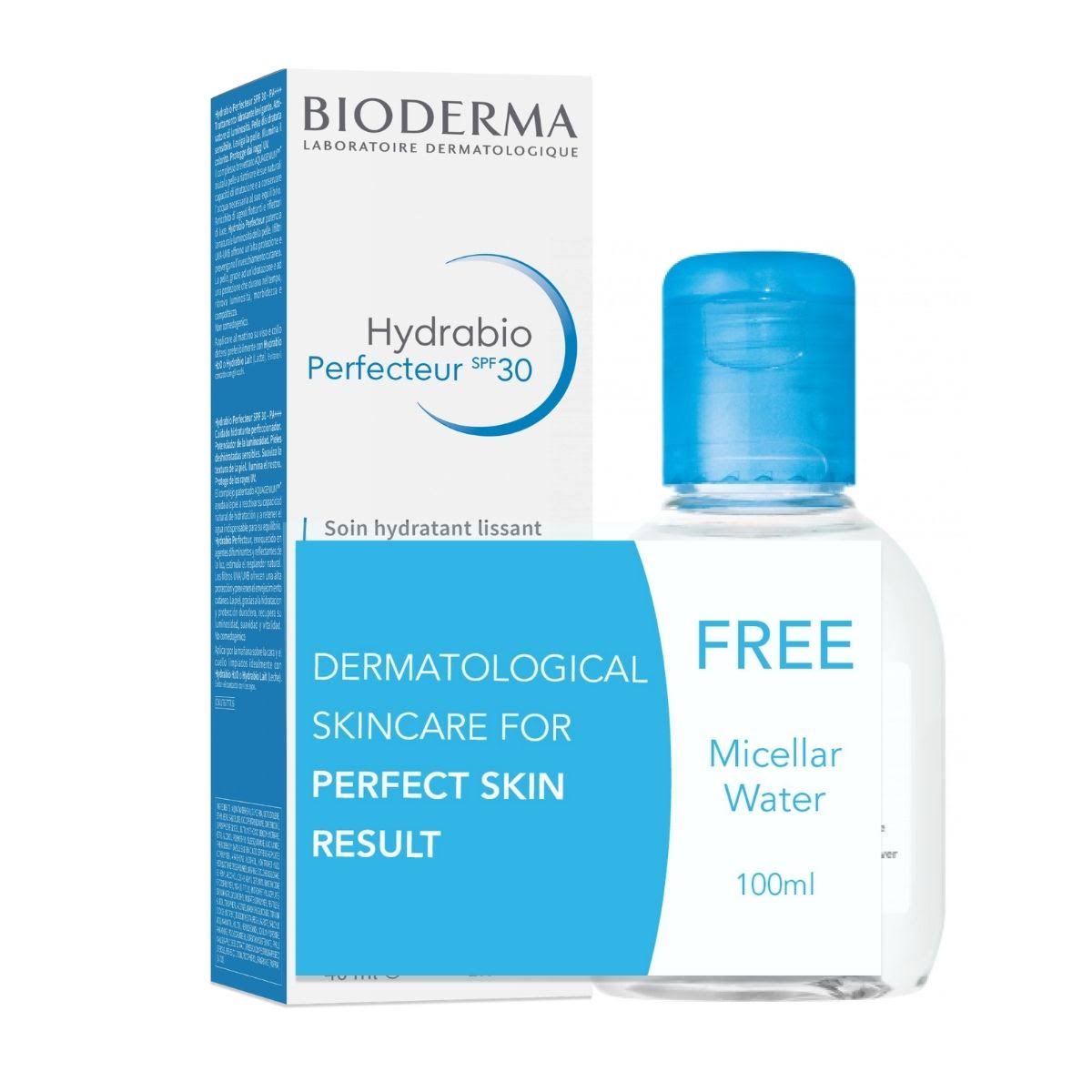 Bioderma - Hydrabio Perfecteur Radiance Booster SPF30 Plus Free Micellar Water.