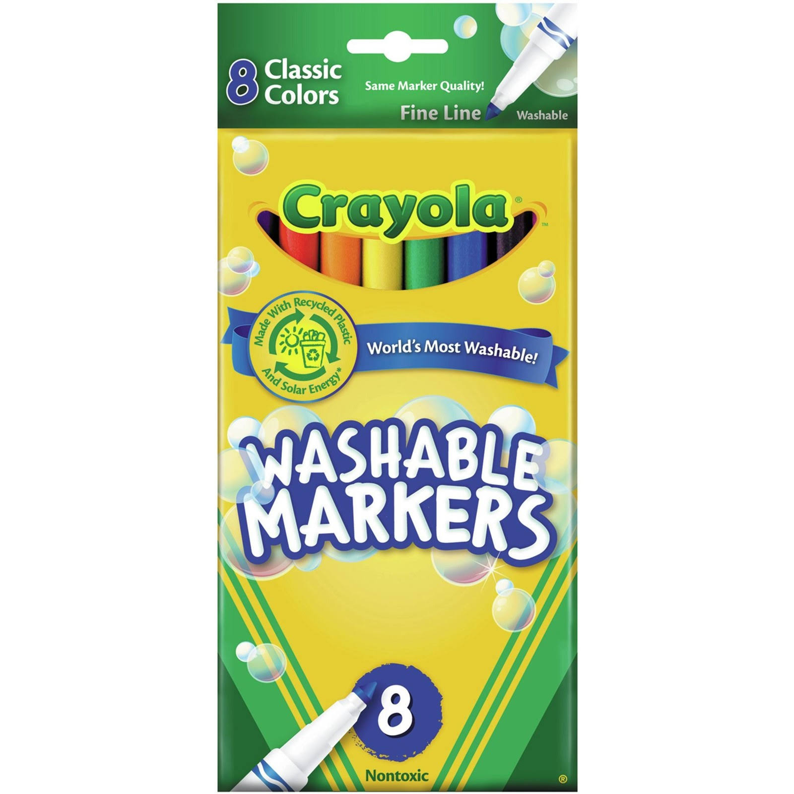 Crayola Fine Line Classic Colors Washable Markers - 8 Pack