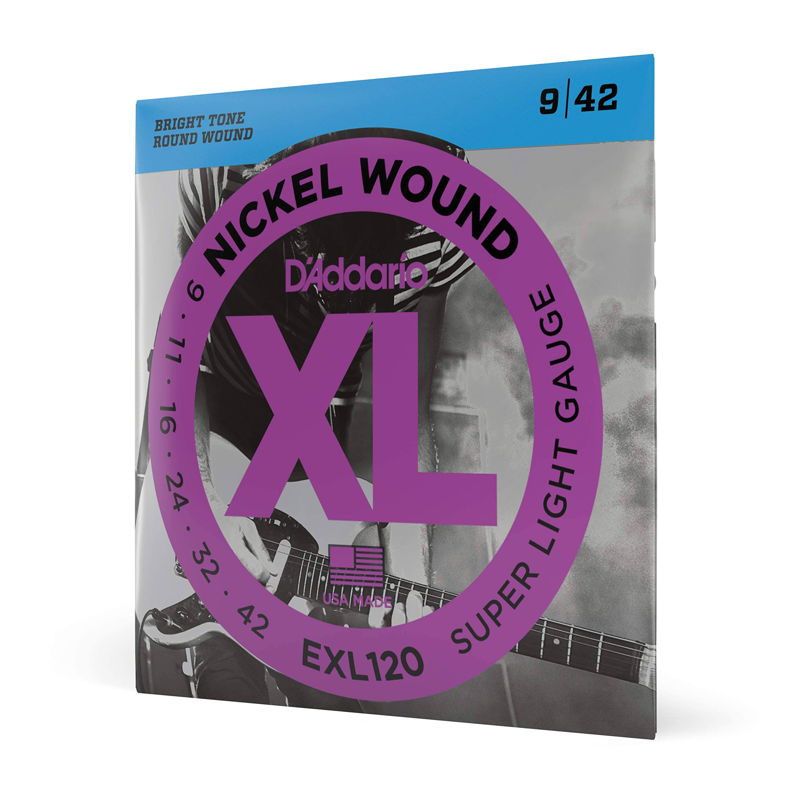 D'Addario EXL120 Nickel Wound Electric Guitar Strings - Super Light, 9-42