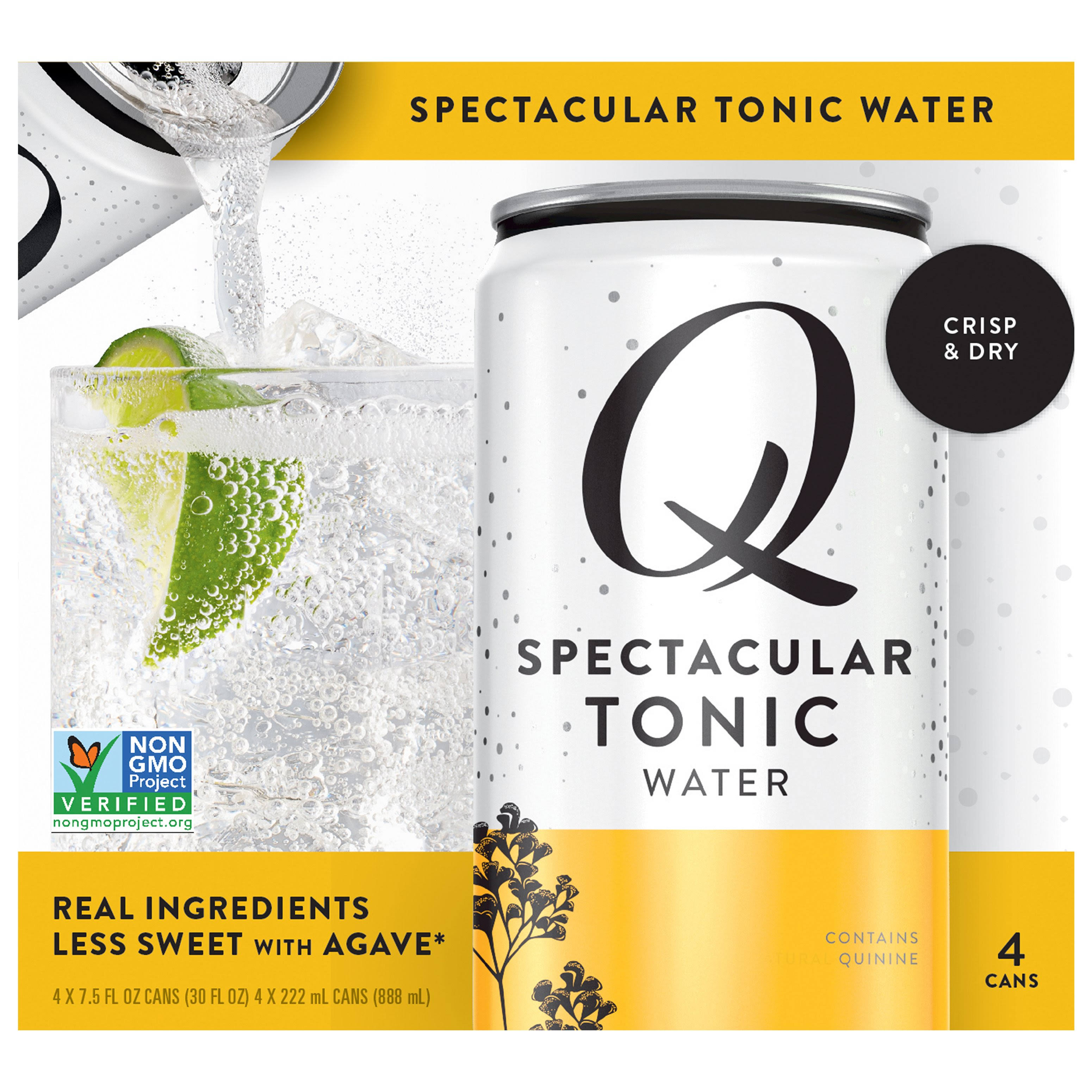 Q Drinks Tonic Water, 7.5 fl oz (Pack of 4)