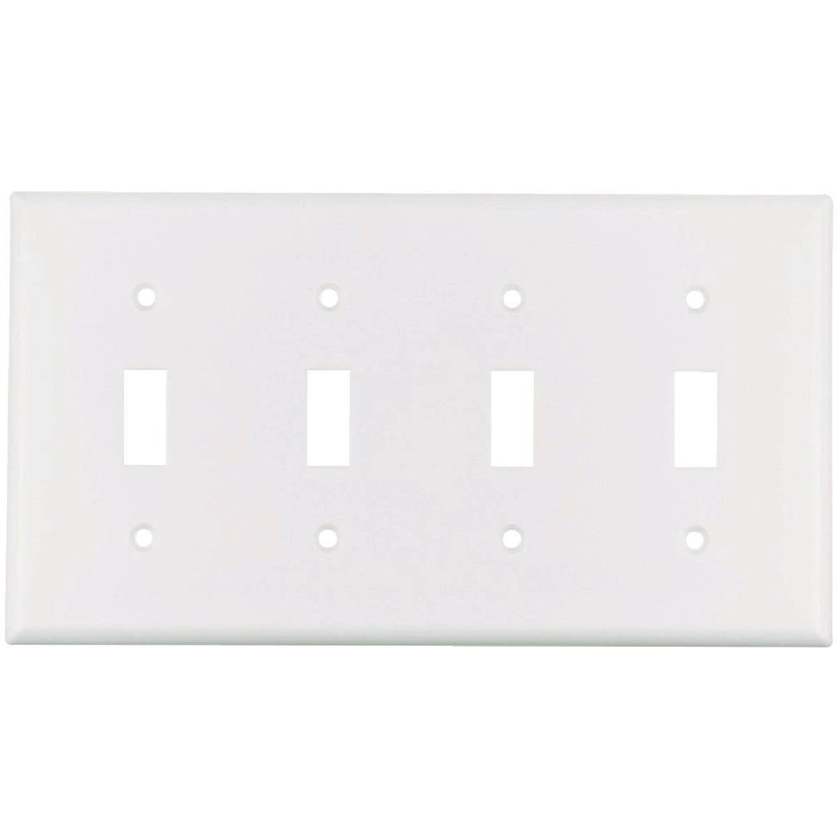 Cooper White Toggle Switch Plate - White, 4-Gang