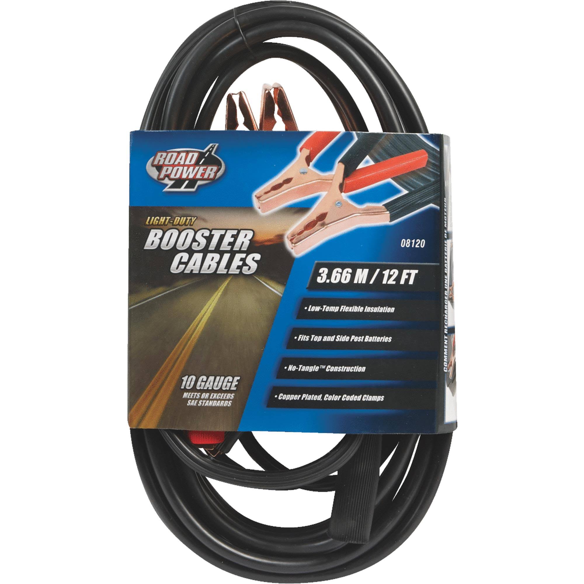 Coleman Cable Road Power Booster Cables, Light-Duty, 12 Feet