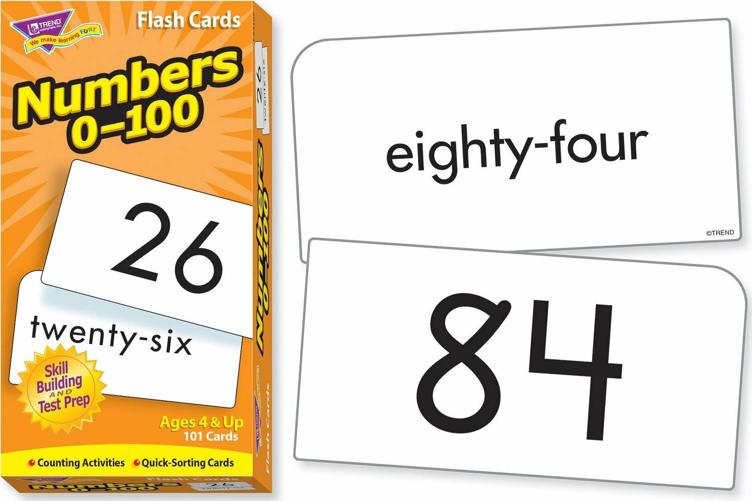 Flash Cards Numbers (0-100) - 101 Cards /Box