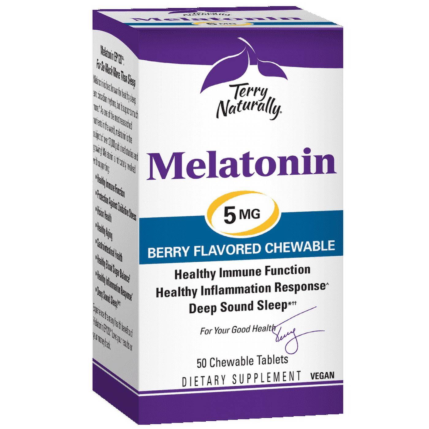 Terry Naturally Melatonin 5 mg, 50 Chewable Tablets