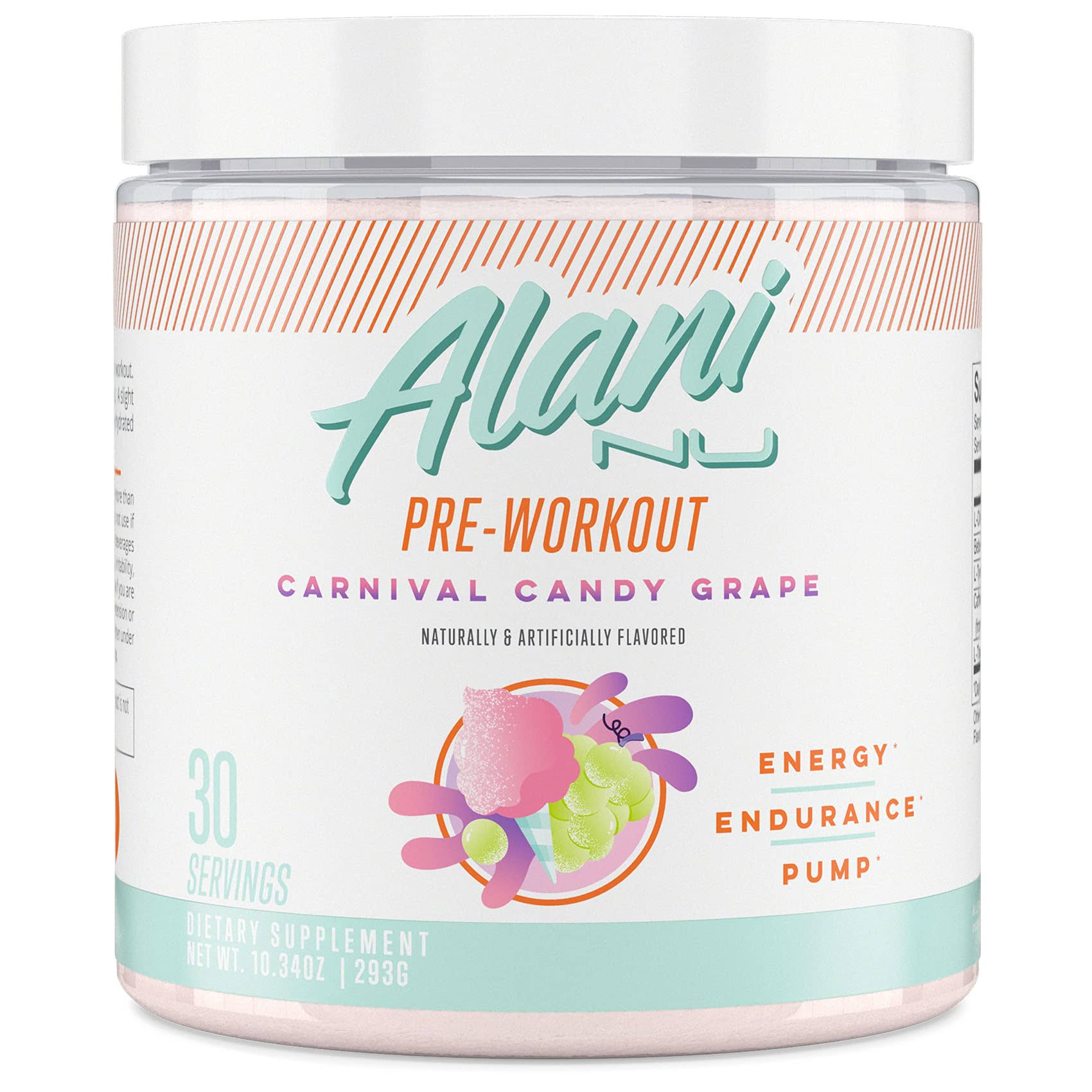 Alani Nu Pre Workout Cotton Candy Grape Dietary Supplement - 294g