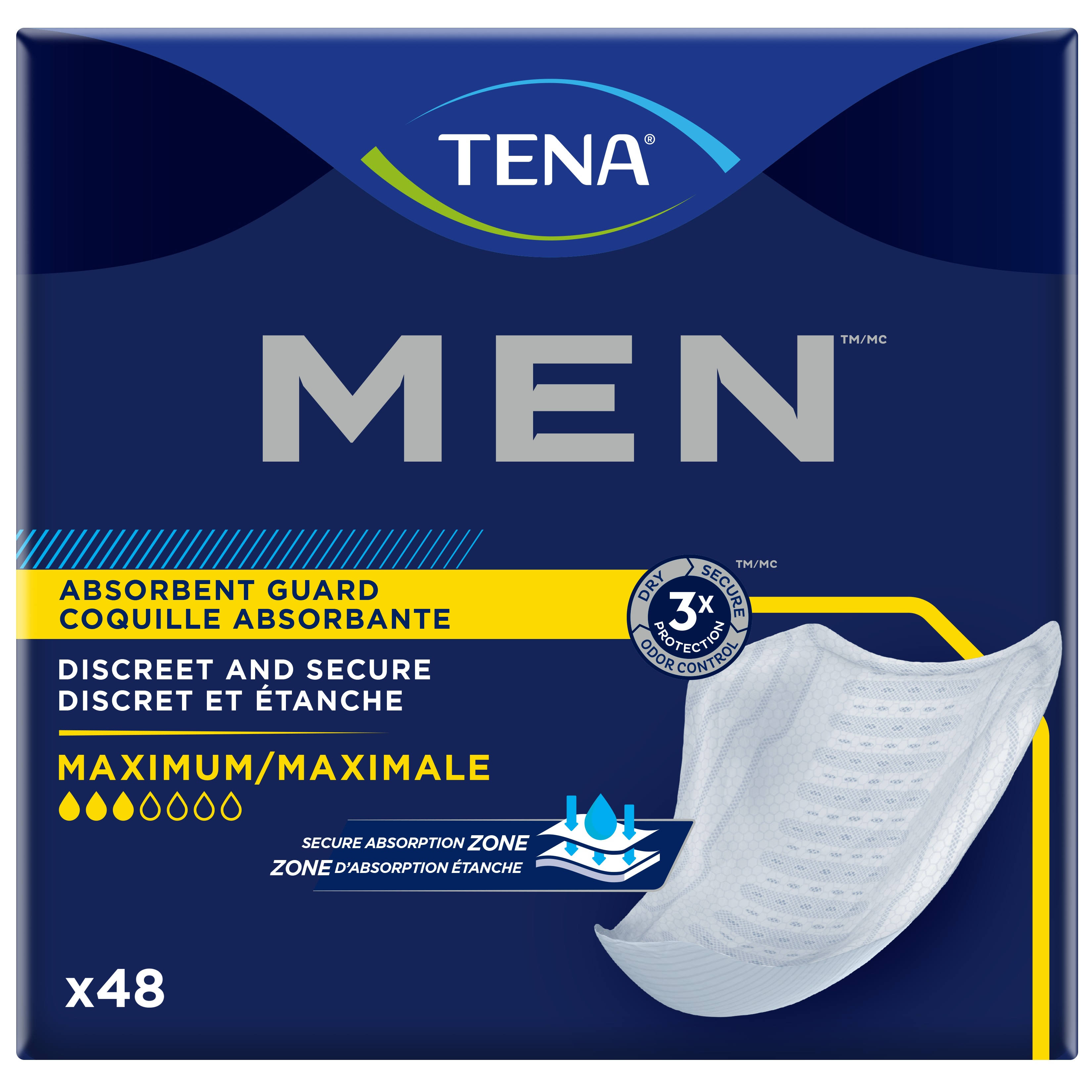 Tena Mens Incontinence Guards - Moderate Absorbency, 48ct