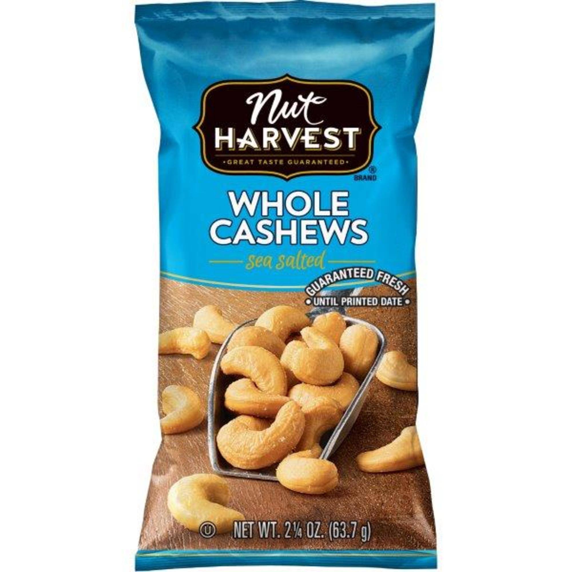 Nut Harvest Cashews, Whole, Sea Salted - 2.25 oz